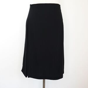Emporio Armani Black A-Line Skirt Side Kickpleat Size 42